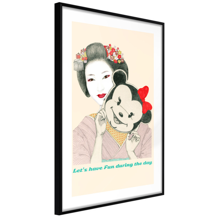 Poster Funny Geisha - portrait of a woman with a mouse mask in an oriental motif 126859 additionalImage 6