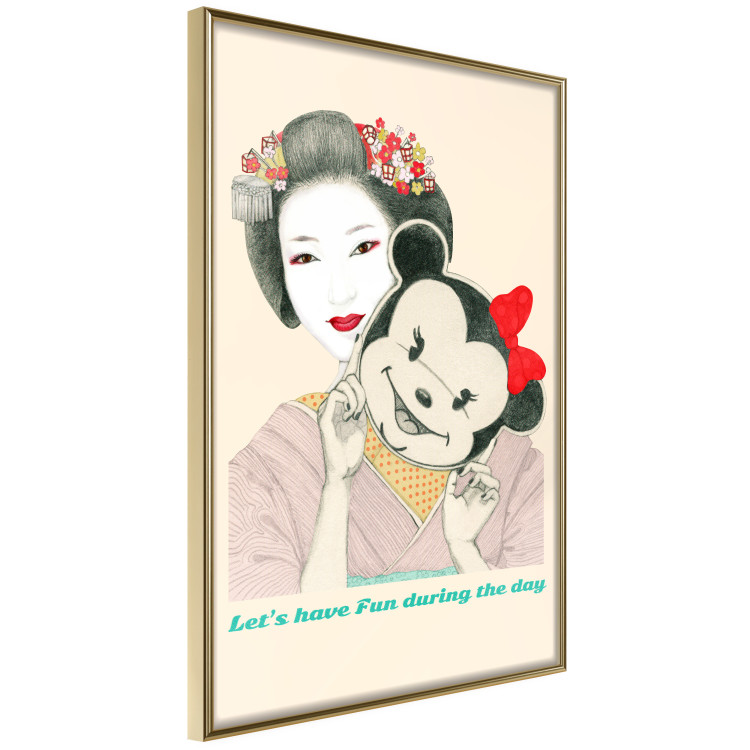 Poster Funny Geisha - portrait of a woman with a mouse mask in an oriental motif 126859 additionalImage 12