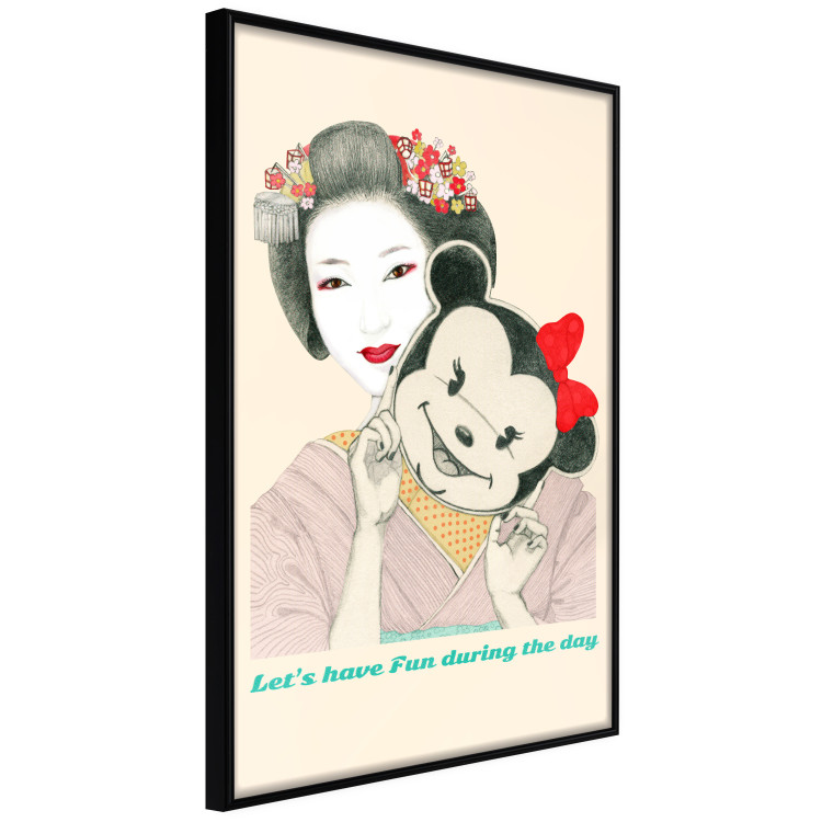 Poster Funny Geisha - portrait of a woman with a mouse mask in an oriental motif 126859 additionalImage 13