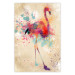 Wall Poster Watercolor Flamingo - cheerful colorful abstraction with vibrant bird 128859