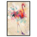 Wall Poster Watercolor Flamingo - cheerful colorful abstraction with vibrant bird 128859 additionalThumb 18