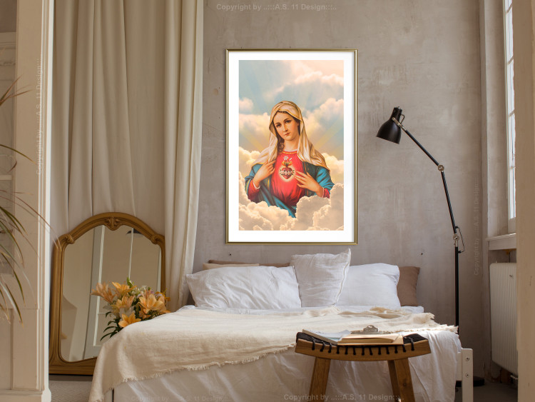 Poster Mary - sacred composition with the figure of a holy woman against a cloud backdrop 129359 additionalImage 15