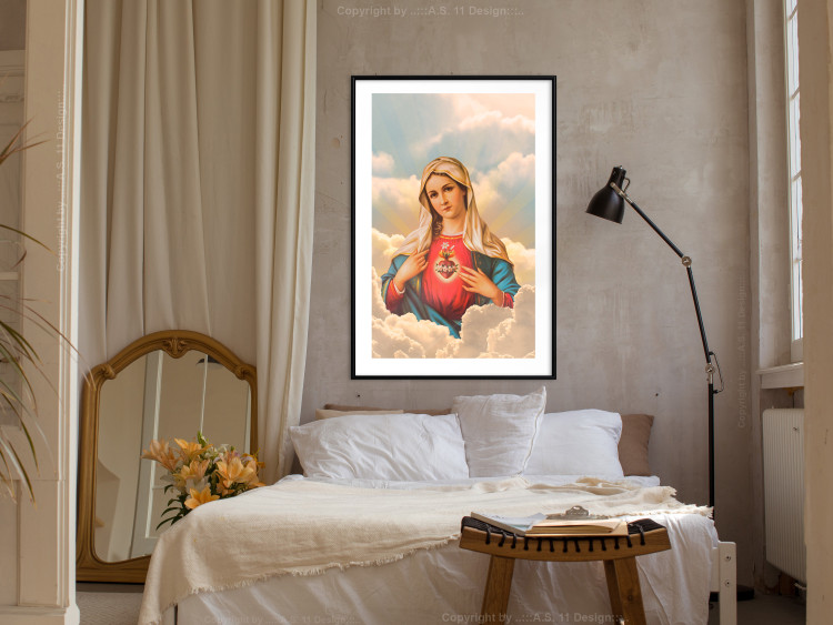 Poster Mary - sacred composition with the figure of a holy woman against a cloud backdrop 129359 additionalImage 23