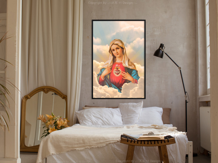 Poster Mary - sacred composition with the figure of a holy woman against a cloud backdrop 129359 additionalImage 6
