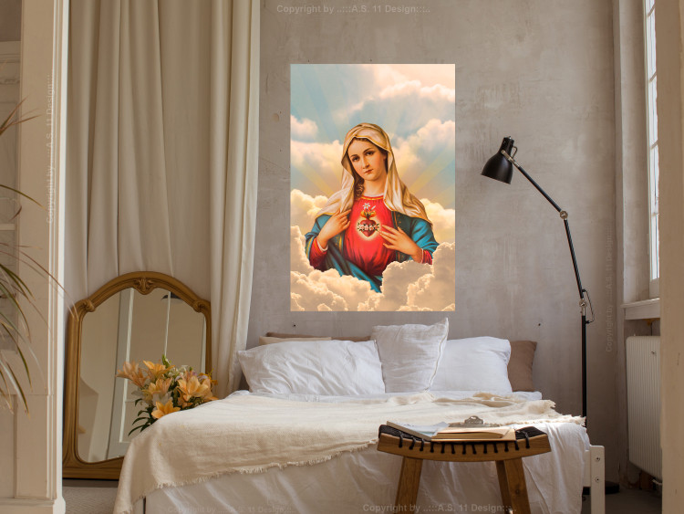 Poster Mary - sacred composition with the figure of a holy woman against a cloud backdrop 129359 additionalImage 4