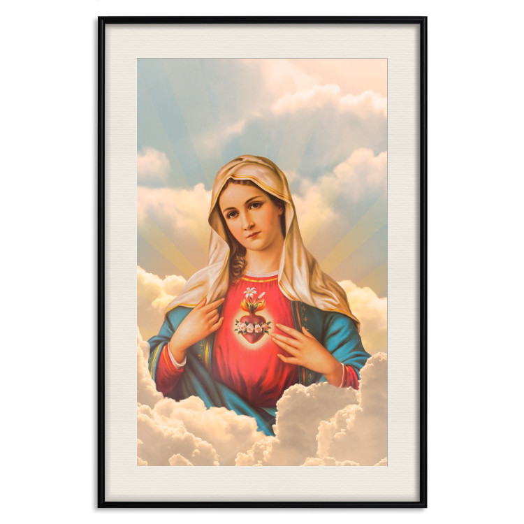 Poster Mary - sacred composition with the figure of a holy woman against a cloud backdrop 129359 additionalImage 19
