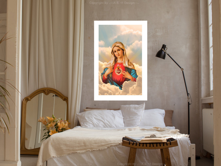 Poster Mary - sacred composition with the figure of a holy woman against a cloud backdrop 129359 additionalImage 5