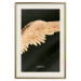 Poster Lightness of Being - wing with golden feathers on a black background 130459 additionalThumb 20