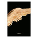 Poster Lightness of Being - wing with golden feathers on a black background 130459
