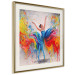 Poster Colorful Ballerina - woman in a colorful dress on a gray background 131459 additionalThumb 2