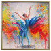 Poster Colorful Ballerina - woman in a colorful dress on a gray background 131459 additionalThumb 17