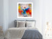 Poster Colorful Ballerina - woman in a colorful dress on a gray background 131459 additionalThumb 8