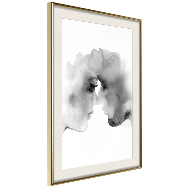 Poster Blurred Thoughts - black romantic couple on a solid white background 132159 additionalImage 3