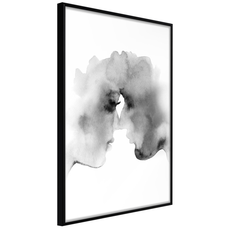 Poster Blurred Thoughts - black romantic couple on a solid white background 132159 additionalImage 13