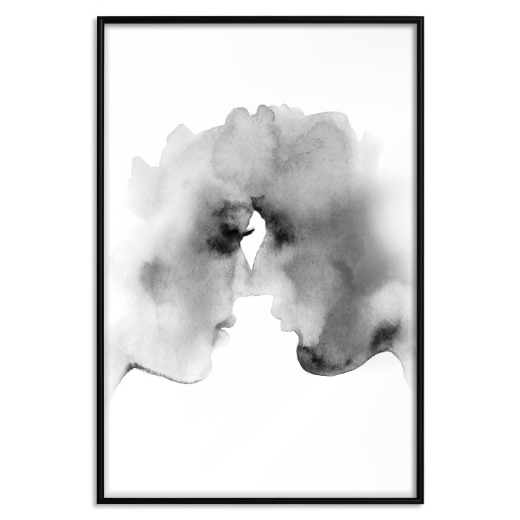 Poster Blurred Thoughts - black romantic couple on a solid white background 132159 additionalImage 16