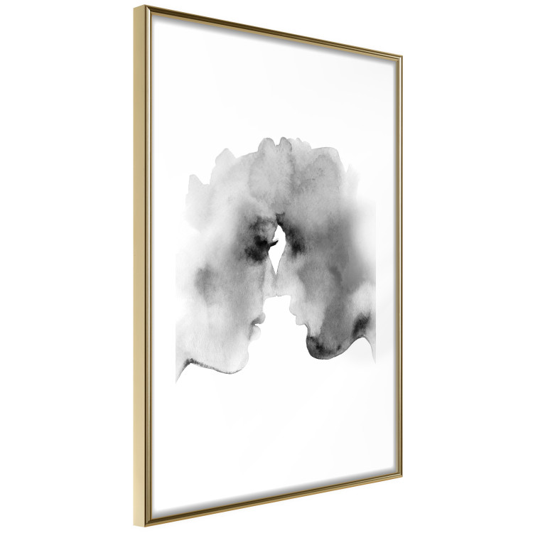 Poster Blurred Thoughts - black romantic couple on a solid white background 132159 additionalImage 9