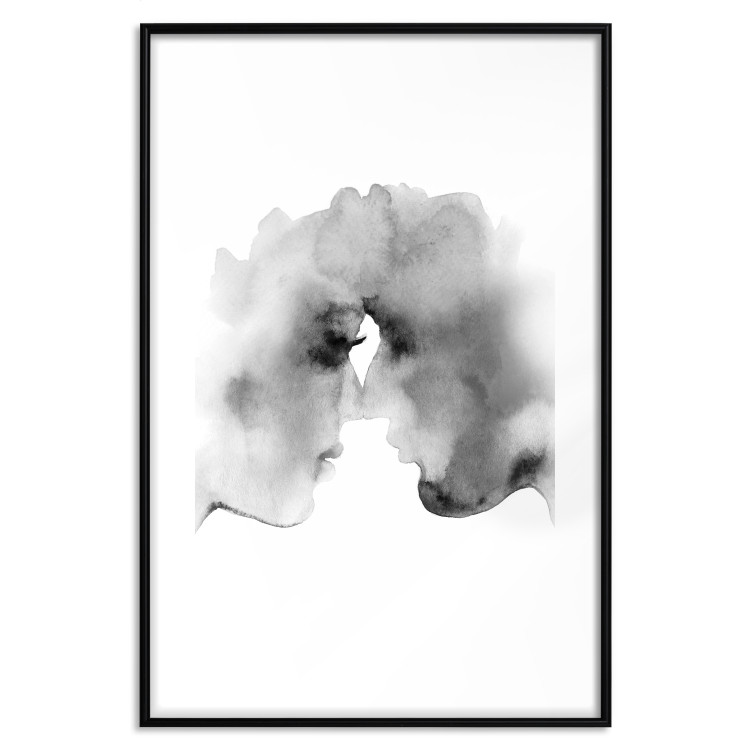 Poster Blurred Thoughts - black romantic couple on a solid white background 132159 additionalImage 17