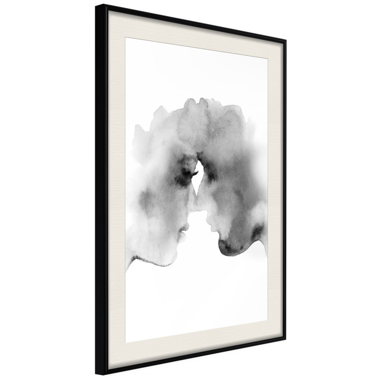 Poster Blurred Thoughts - black romantic couple on a solid white background 132159 additionalImage 2