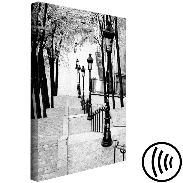 Canvas Print Montmartre (1-piece) Vertical - black and white sidewalks in Paris 132259 additionalImage 6