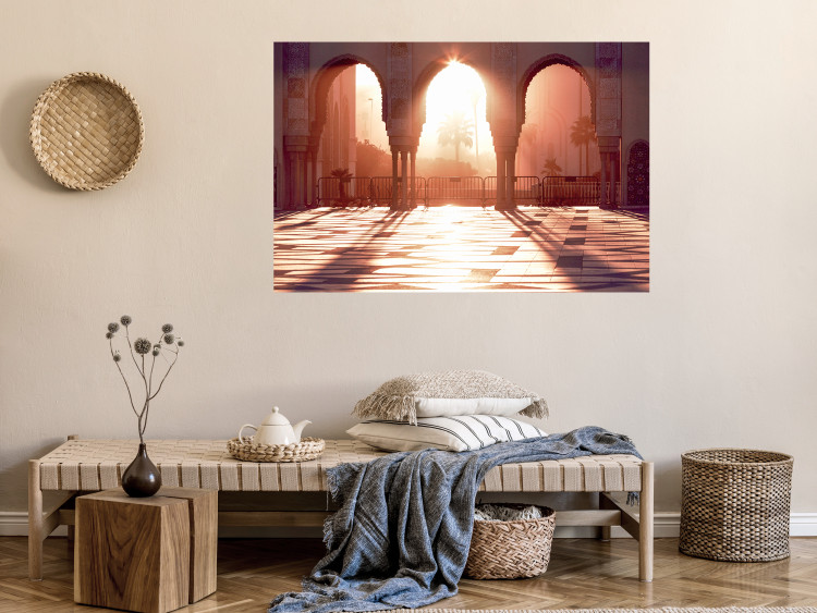 Poster Morning Sun - architecture against the backdrop of the setting sun in Morocco 134759 additionalImage 4