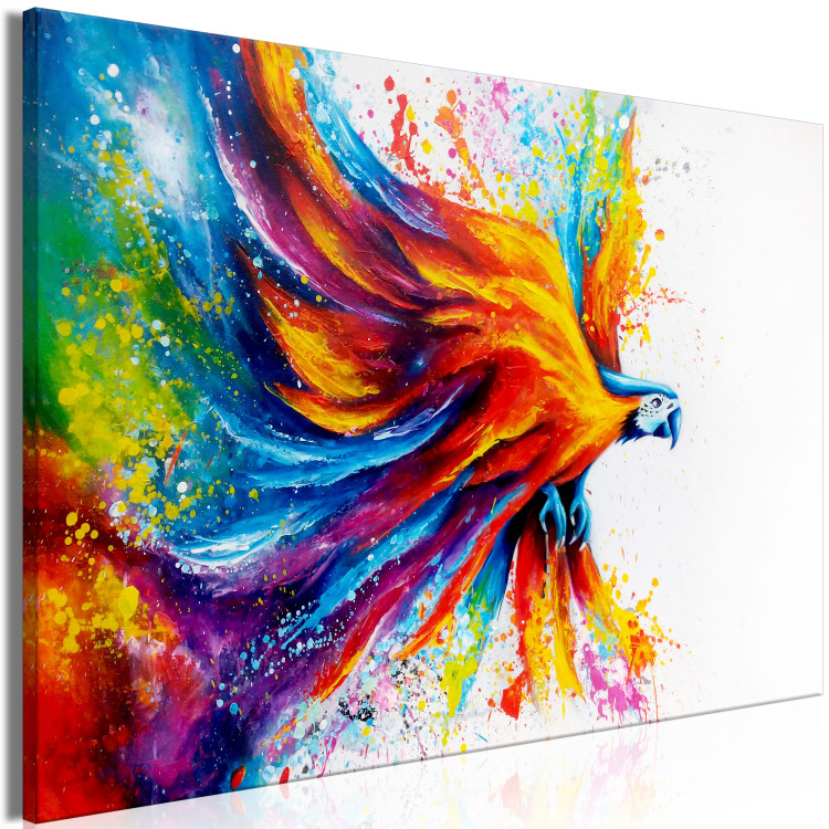Canvas Parrot (1-piece) Wide - colorful flying animal on a white background 137159 additionalImage 2
