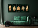 Canvas Art Print Golden Corner (5-piece) Narrow - exotic leaves on a black background 138059 additionalThumb 3