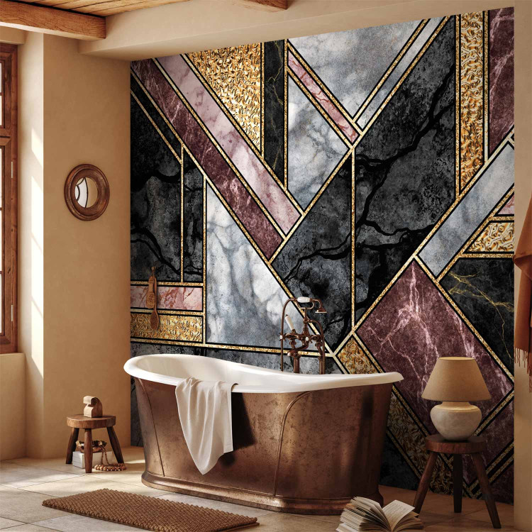 Photo Wallpaper Geometric marble - glamour composition with gold art deco patterns 142359 additionalImage 8
