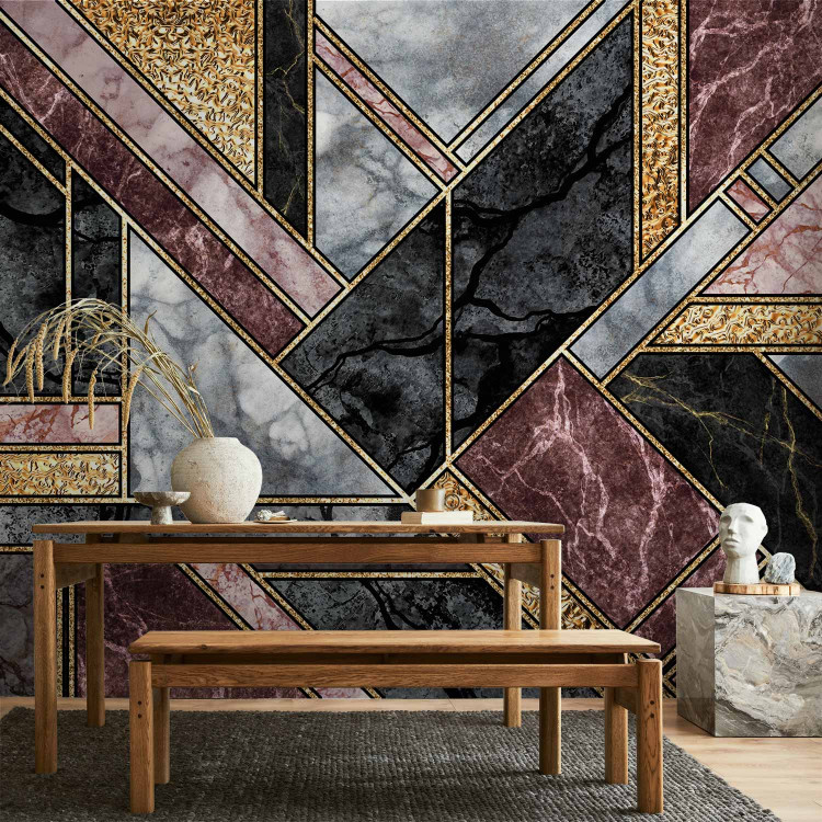 Photo Wallpaper Geometric marble - glamour composition with gold art deco patterns 142359 additionalImage 6