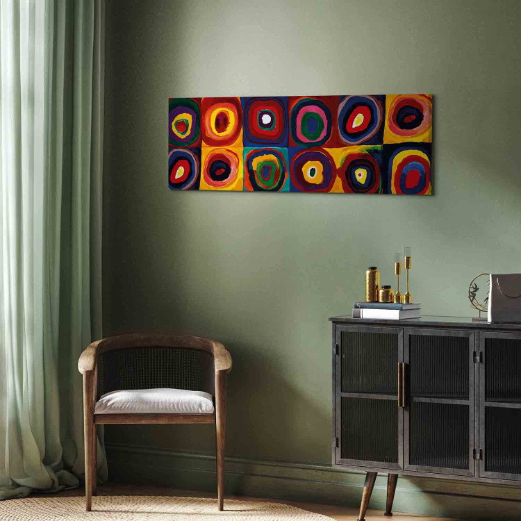 Canvas Inspired by Kandinsky (1-piece) Narrow - abstraction in colorful circles 143459 additionalImage 3