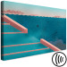 Canvas Marvelous Pool (1-piece) - abstraction with blue waves against a palm background 145359 additionalThumb 6