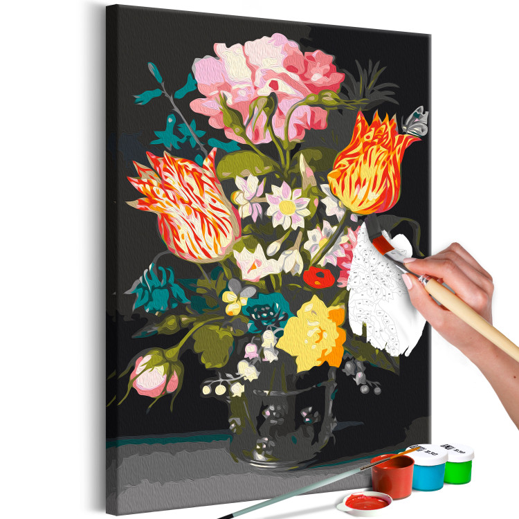 Paint by number Colorful Flowers - Bouquet of Tulips, Peonies and Lily of the Valley in a Vase 147659 additionalImage 6
