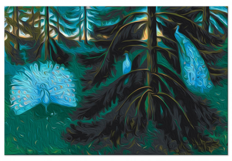 Paint by number Peacocks at Dusk - White Birds in a Dark Coniferous Forest 148459 additionalImage 6
