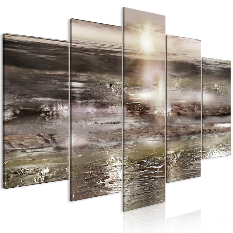 Canvas Sepia Landscape (5-piece) Wide - abstract sunset composition 148959 additionalImage 2