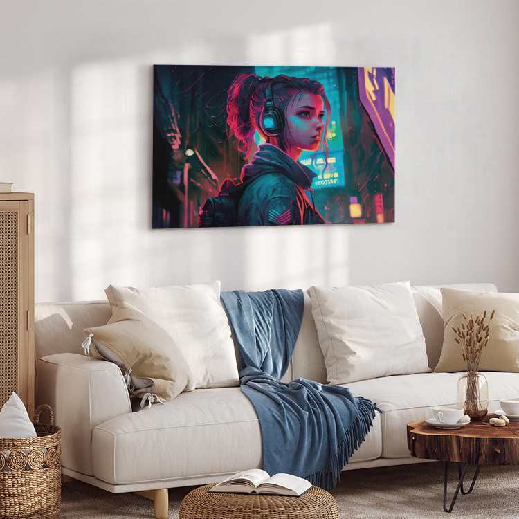 Canvas Art Print Girl From the Screen - A Woman as a Character From a Computer Game 150659 additionalImage 4