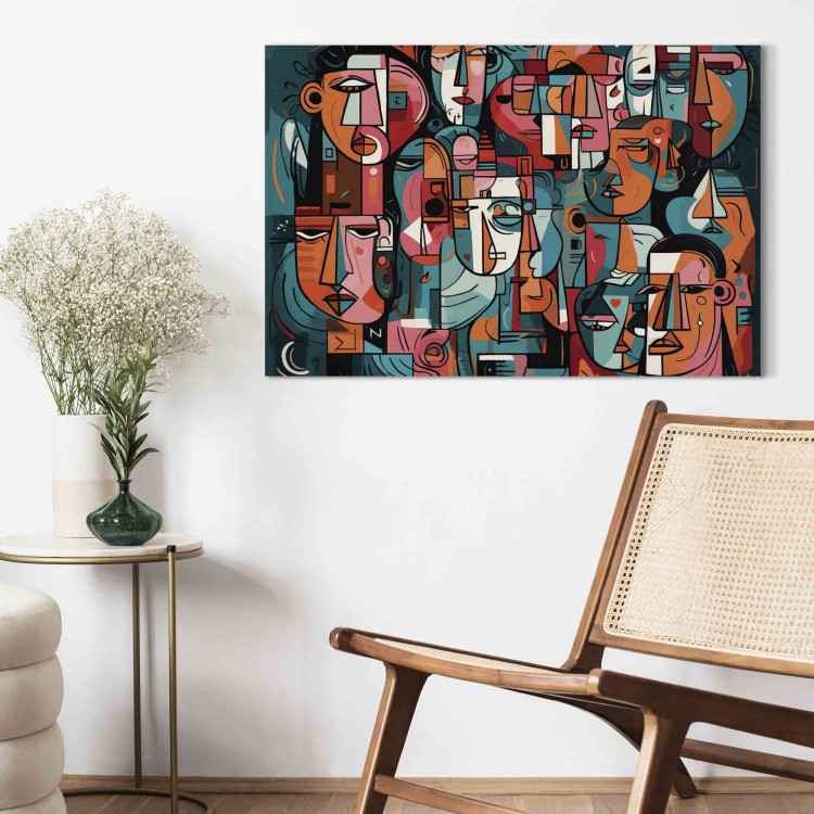 Canvas Print Geometric Faces - Composition Created by Artificial Intelligence 151059 additionalImage 9