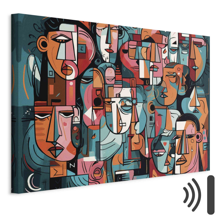 Canvas Print Geometric Faces - Composition Created by Artificial Intelligence 151059 additionalImage 8