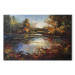 Large canvas print Lake in Autumn - An Orange-Brown Landscape Inspired by Monet [Large Format] 151159