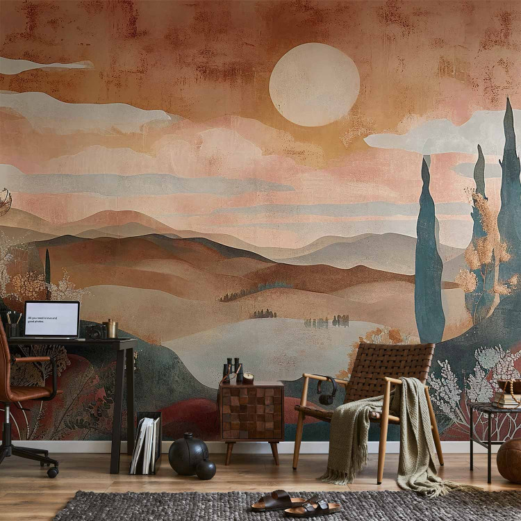 Wall Mural Tuscan Landscape - A Composition Inspired by the Colors of Terracotta 159459 additionalImage 4