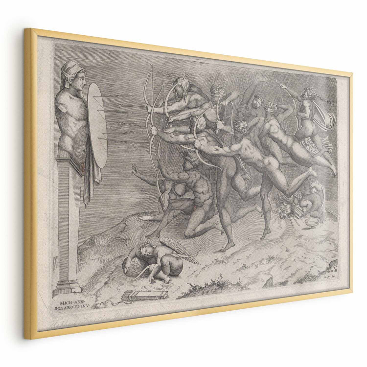 Wall Poster Naked Archers Shooting at a Target Attached to the Hermit Cupid Sleeping Below 159959 additionalImage 7
