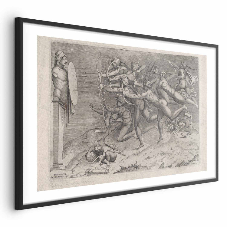 Wall Poster Naked Archers Shooting at a Target Attached to the Hermit Cupid Sleeping Below 159959 additionalImage 20