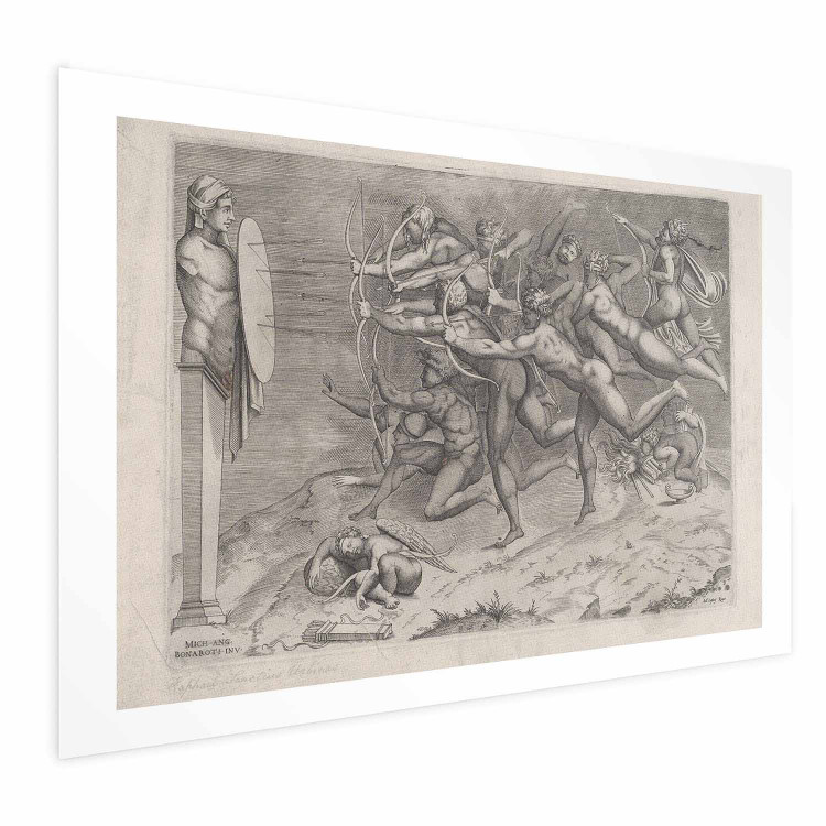 Wall Poster Naked Archers Shooting at a Target Attached to the Hermit Cupid Sleeping Below 159959 additionalImage 6