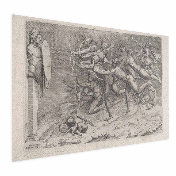 Wall Poster Naked Archers Shooting at a Target Attached to the Hermit Cupid Sleeping Below 159959 additionalImage 19