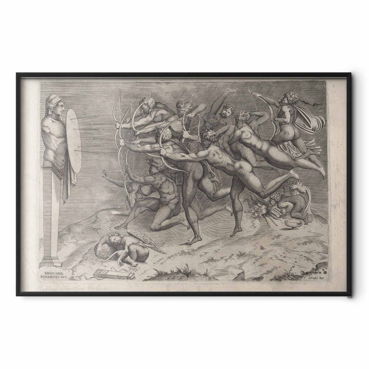 Wall Poster Naked Archers Shooting at a Target Attached to the Hermit Cupid Sleeping Below 159959 additionalImage 4