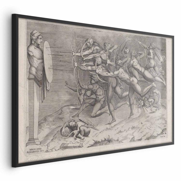 Wall Poster Naked Archers Shooting at a Target Attached to the Hermit Cupid Sleeping Below 159959 additionalImage 2