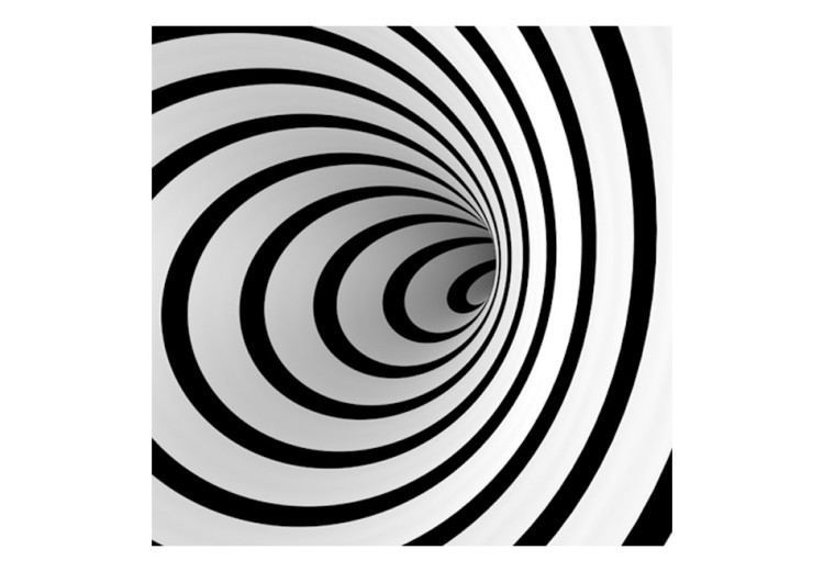 Photo Wallpaper Space Abstraction - Black and White Illusion of a Deep 3D Tunnel 60159 additionalImage 1