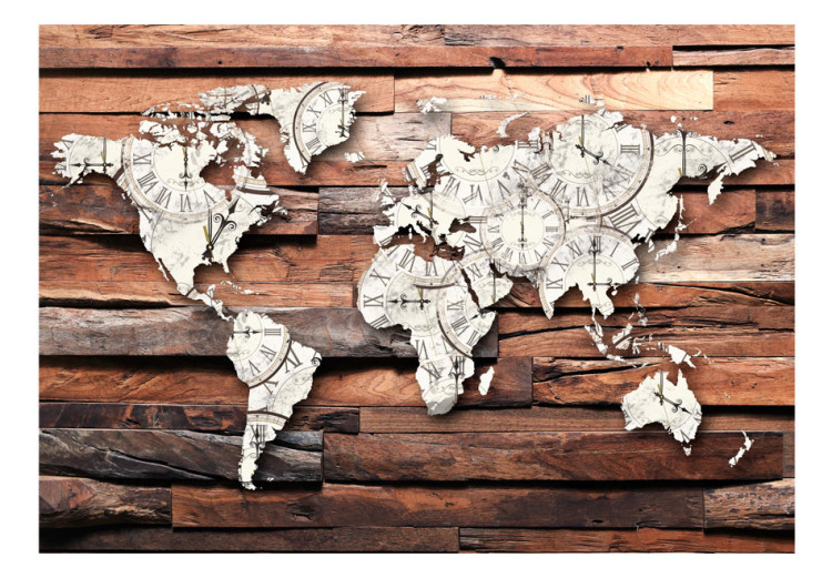Wall Mural Map On Wood 63859 additionalImage 1