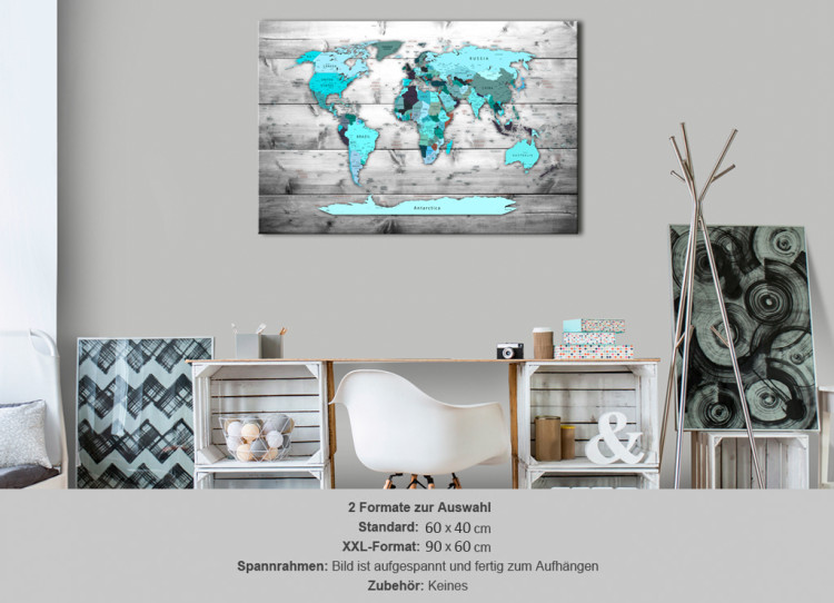 Decorative Pinboard Blue Continents [Cork Map] 92159 additionalImage 7