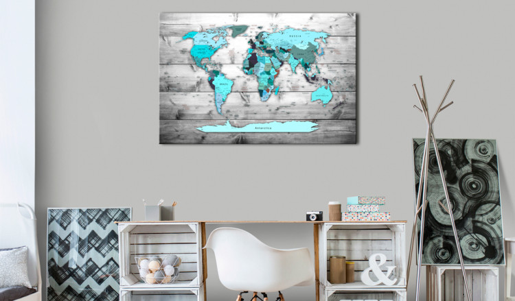 Decorative Pinboard Blue Continents [Cork Map] 92159 additionalImage 3