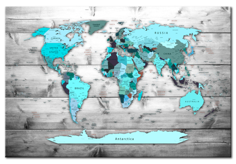 Decorative Pinboard Blue Continents [Cork Map] 92159 additionalImage 2