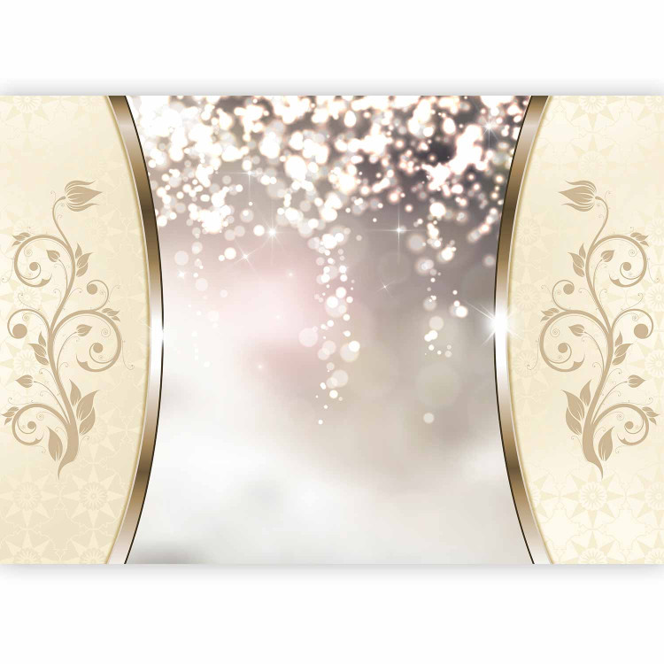 Wall Mural Stellar abstraction - beige ornaments on a background with a glow effect 96659 additionalImage 1